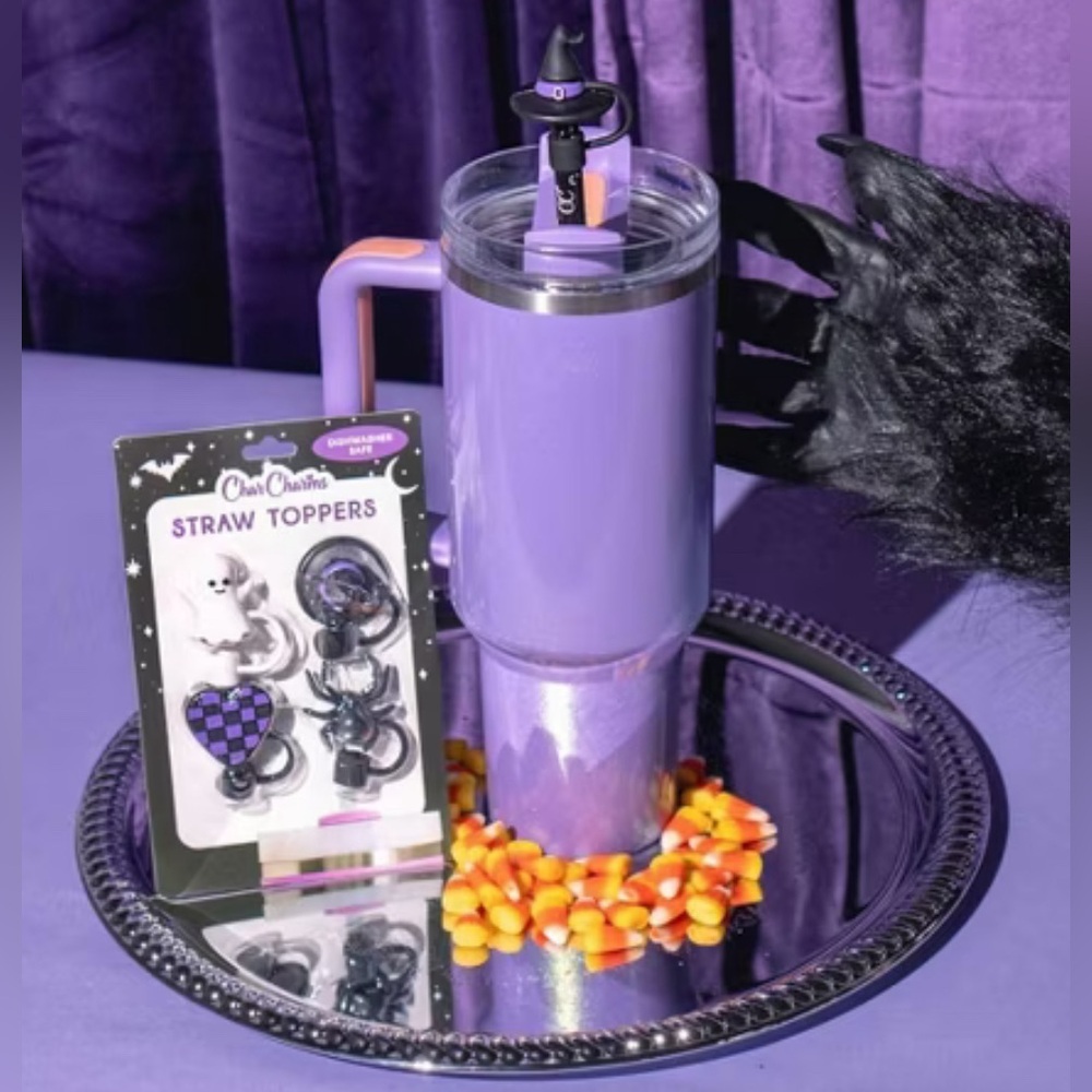 NEW!! Char Charms Spooky Halloween Straw Topper 4 Pack Set (NWT) - Picture 3 of 6